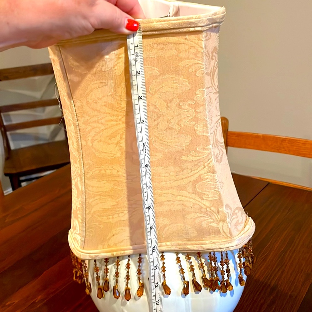2 Netural lamp shades 10 inch w/3 inch beading - Picture 6 of 6
